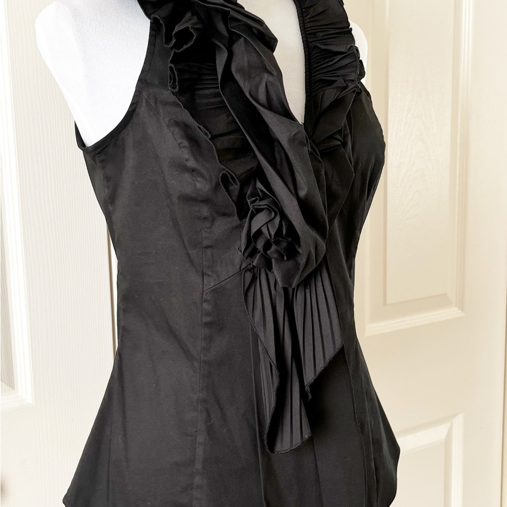 White House Black Market Black Halter Sheath Top - Picture 2 of 5